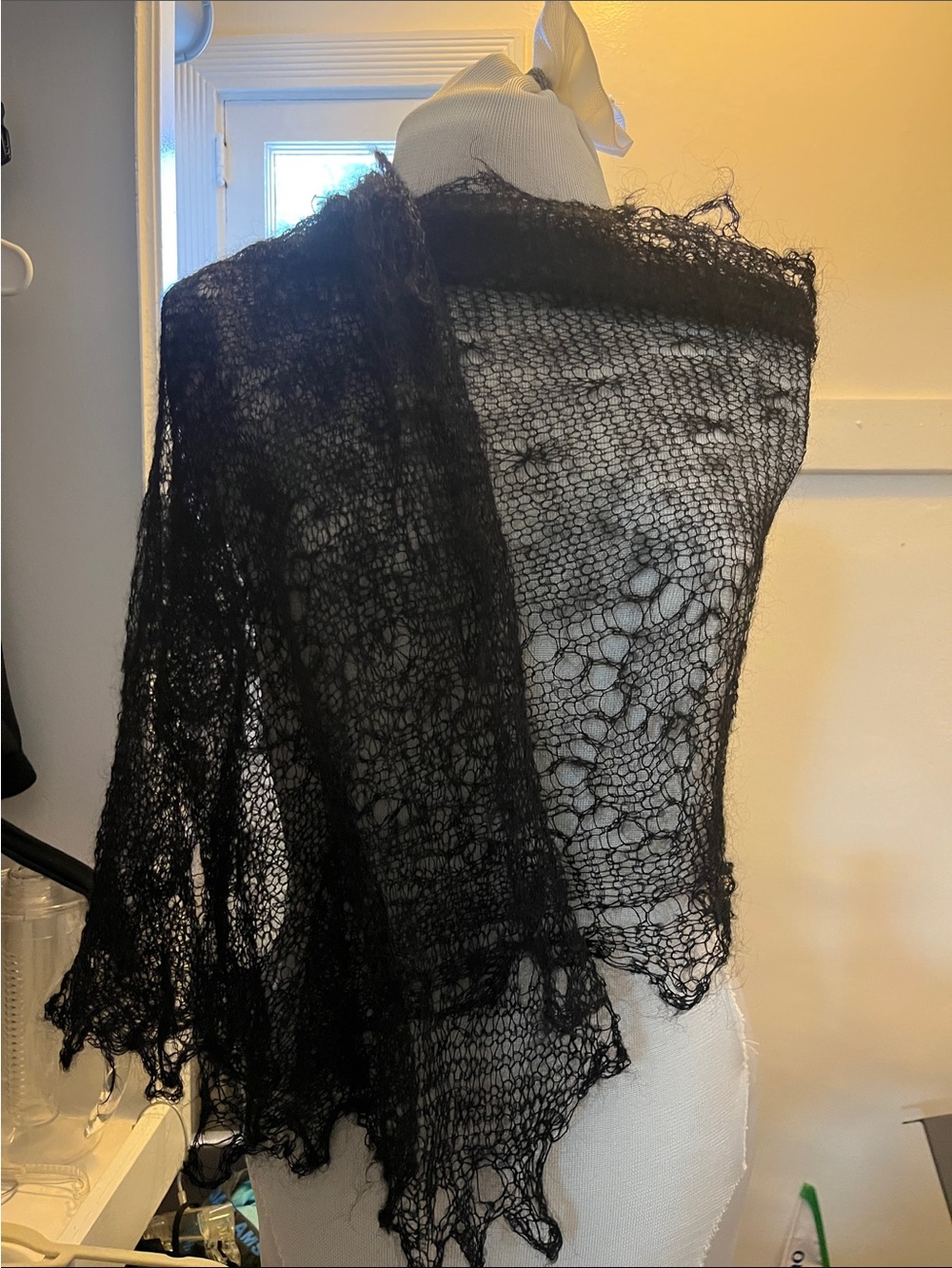 Unlisted Black Sheer Lace Knit Wrap